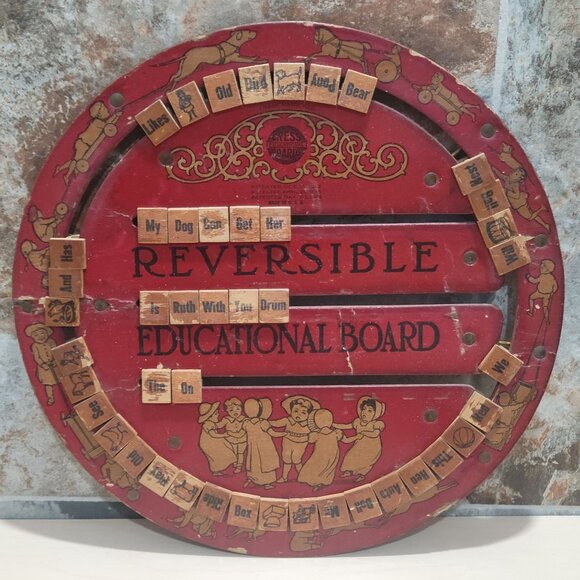 Vintage Cress Reversible Educational Board Cressco Educational Board Spelling Co - Picture 2 of 14